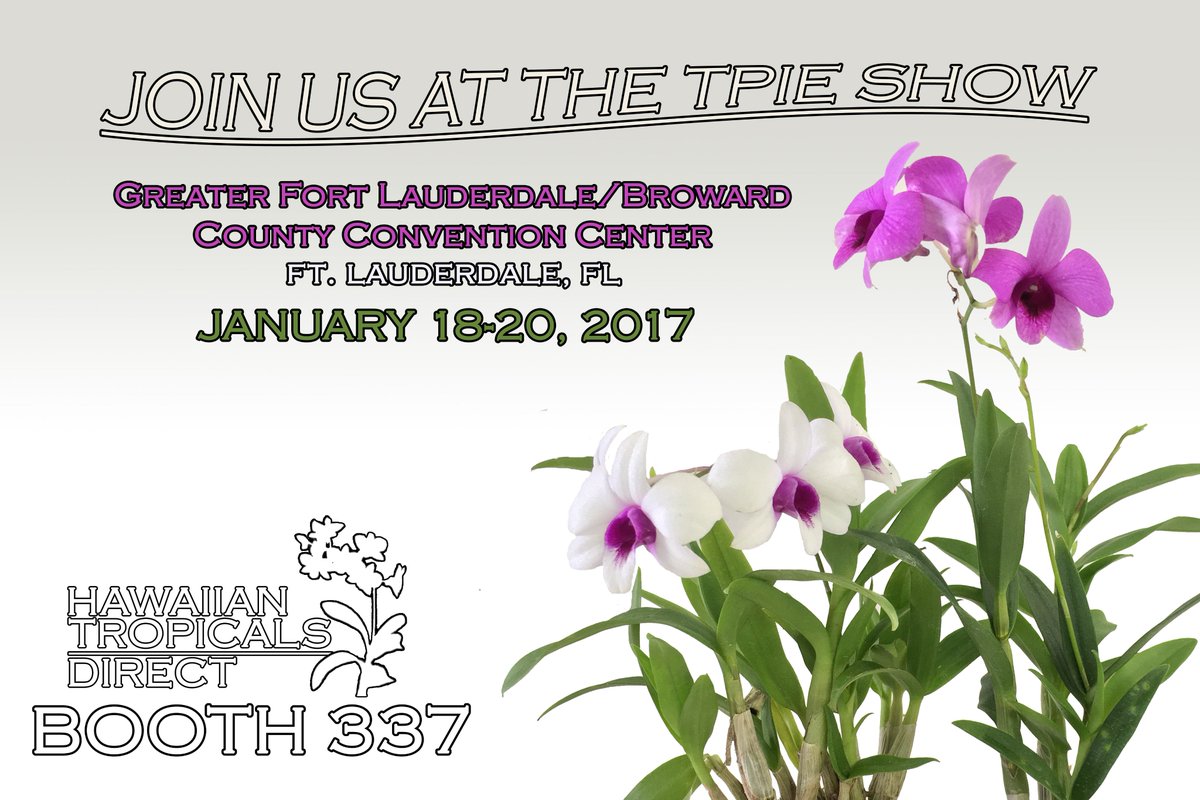 HawaiianTropD's tweet photo. Come see us at the #TPIE show in January! #Orchids #Booth337 https://t.co/kuPlZb8e3B