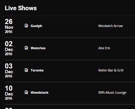 Live shows coming up!  #livemusic #Guelph #Kitchener #Waterloo #kwawesome #Woodstock <a href="/riffslounge/">Riffs Lounge</a> <a href="/abe_erb/">ABE ERB</a> @RelishToronto @WoolwichArrow