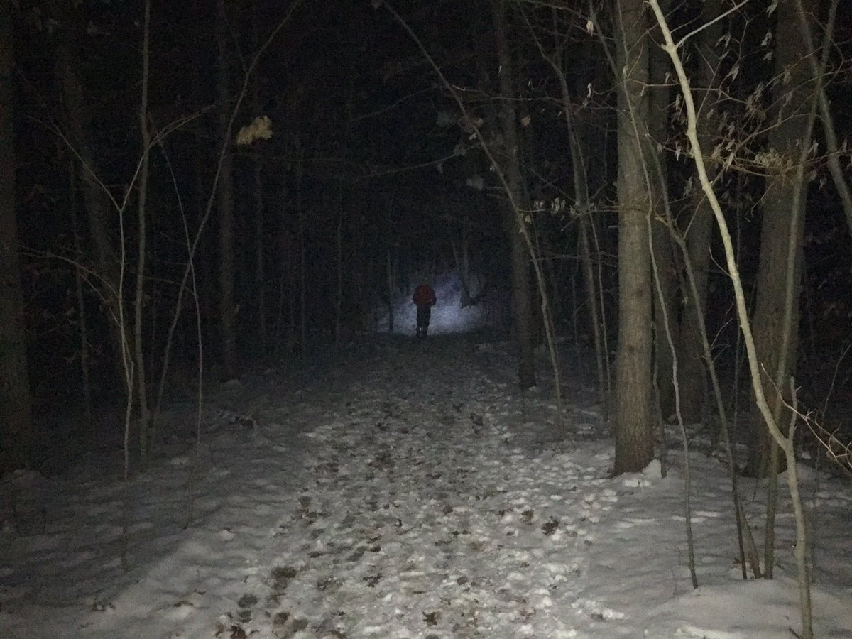 Edgecombe2John's tweet photo. Cold night #trailrun at Joker's Hill with @ArtLightstone; 23rd consecutive day of a #movembermove; -2C with snow &amp; ice on trail; #runtagit https://t.co/9n8baEirkM