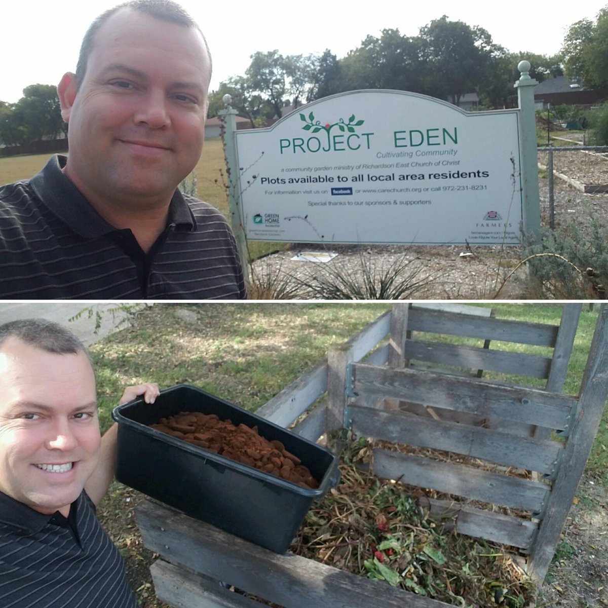 Recycling coffee grounds!  #communitygarden  #cor