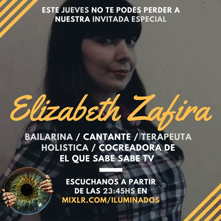 IluminadosTeam's tweet photo. Este JUEVES a partir de las 23:45HS @ElizabethZafira va a estar con nosotros en ILUMINADOS!
Escuchanos por:
https://t.co/zWgISM7JnK https://t.co/07RMcx78Gm