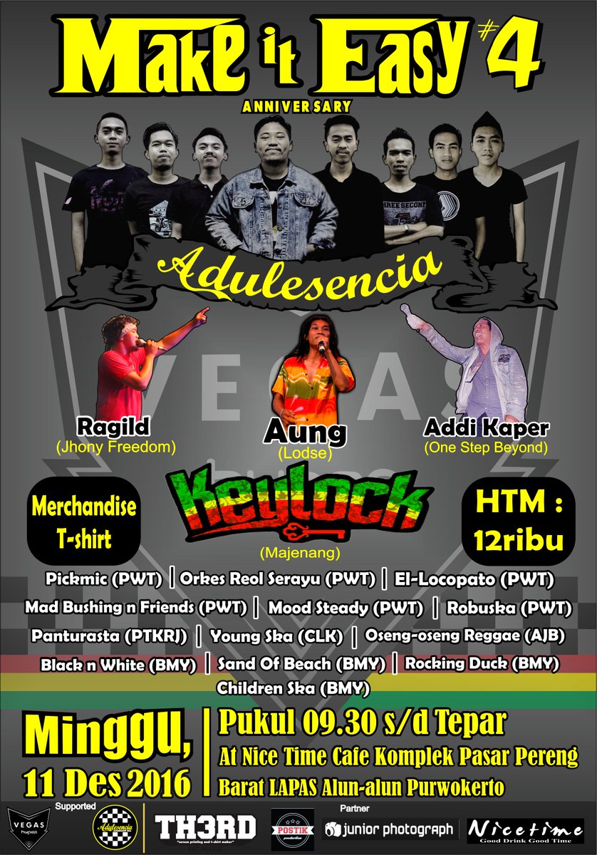 #anniversary #adulesencia #purwokerto #ska #11desember2016 #indonesiaskaconnection #reggae #indiepurwokerto