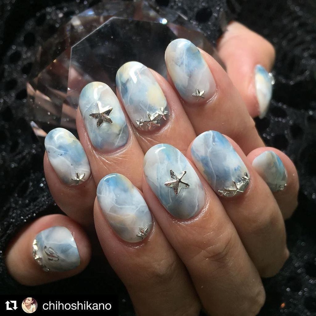 Nail Parfait Gel カリブ海の宝石 ラリマーのようにも 艸 Chiho先生ネイル Repost Chihoshikano 空のような 海のような 宇宙のような ネイルパ T Co Mzfopzye