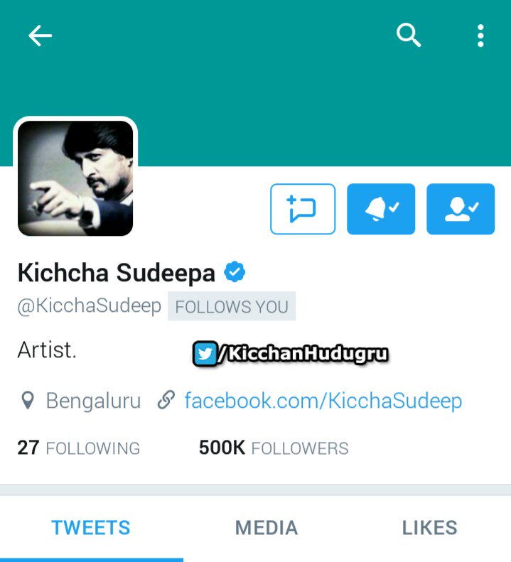 BeingSudeepianz's tweet photo. #500KSudeepiansOnTwitter 😍😍
Congratulations @KicchaSudeep anna... #FirstKannadaActorToReachThisMilestone @iampriya06 https://t.co/Cssor9B7j1