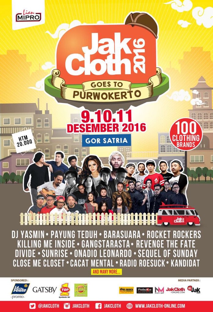 closemecloset's tweet photo. Confirmed: Purwokerto, Indonesia - Des 9-11 (tba) at Gor Satria Purwokerto, Jawa Tengah.
More Information: @Closemecloset / @jakcloth https://t.co/5tcSJLv90Q