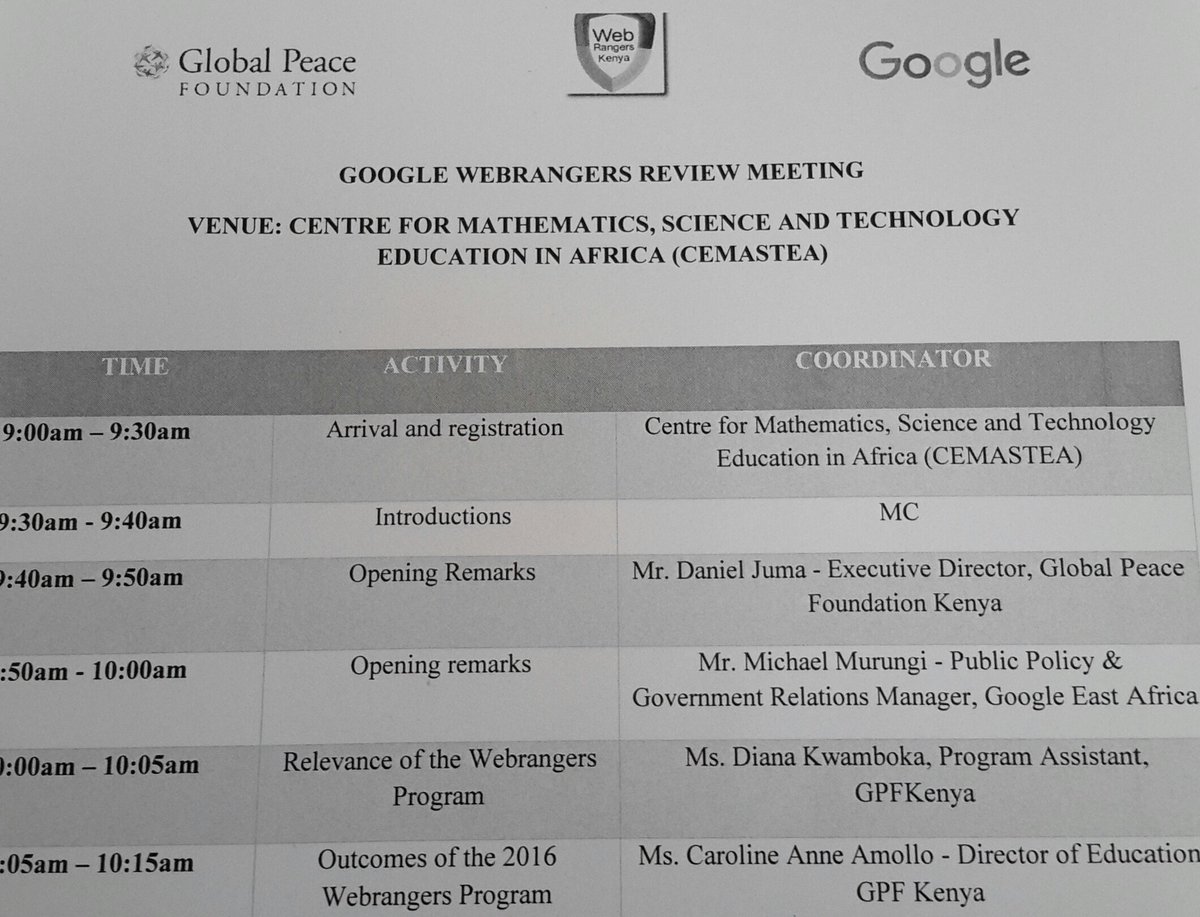 realDanielJuma's tweet photo. Stakeholders meeting @CemasteaKenya to review the #GoogleWebrangers #ChildOnlineSafety campaign conducted by @GlobalPeaceKeny &amp; @GoogleKenya https://t.co/VGwcuXaVNu