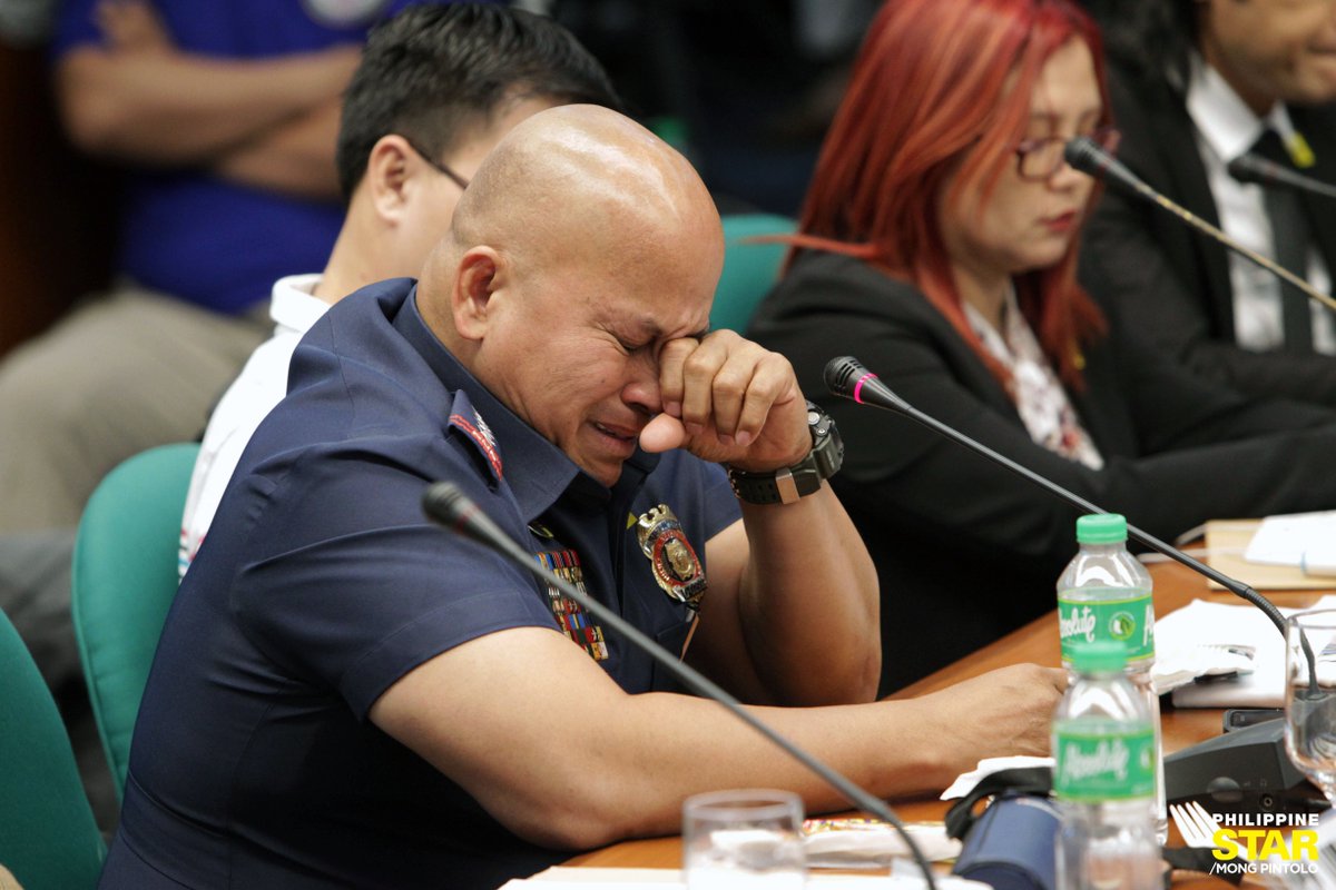 PhilippineStar's tweet photo. LOOK: PNP chief Bato Dela Rosa in tears in response to the involvement of his men in the illegal drug trade. https://t.co/ypVfiNqzV7