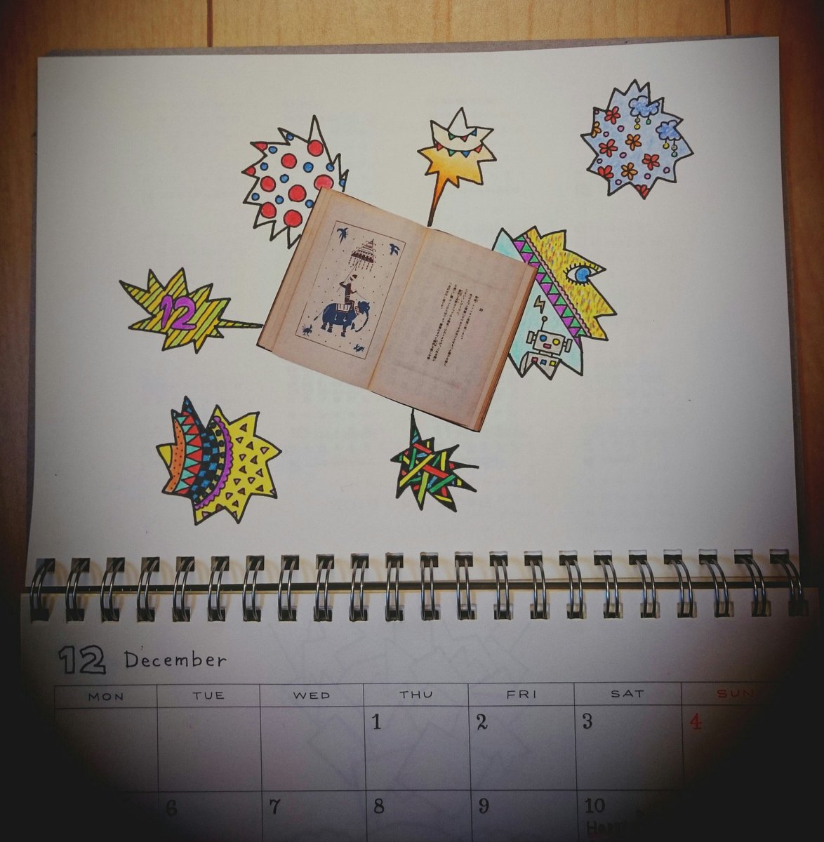 anokohadaare's tweet photo. 来年のカレンダーを描いています✏
#イラスト
#コラージュ
#色鉛筆 https://t.co/Bb2YHbbx13