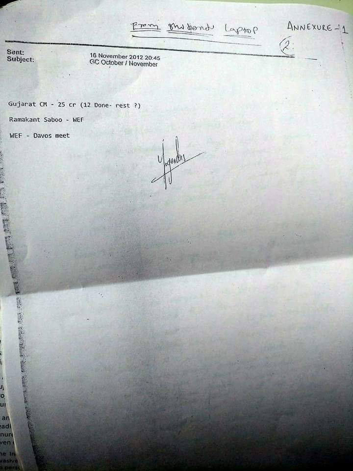 SahuSKNT's tweet image. . @abhi_jain3183 document recovered in CBI raids says payment has been made to Gujarat CM, Modi @PMOIndia #ModiTakeBribes