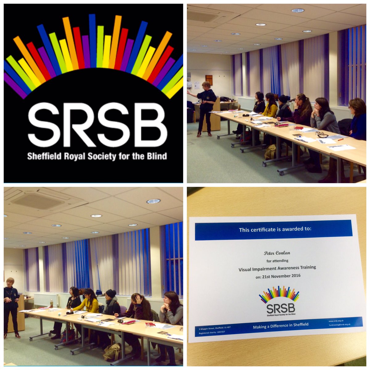 AgeFriendlyShef's tweet image. We are proud to have completed #visualawareness training, thanks @SRSBCharity !