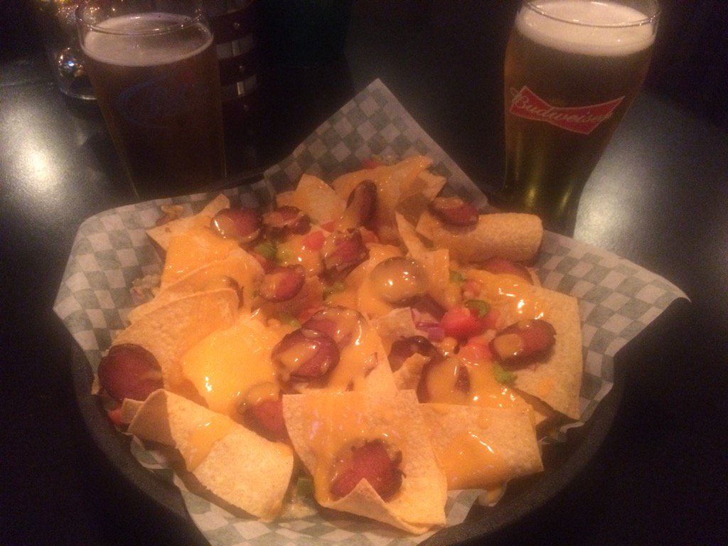 Beer and Brat nachos, Two Bud or Bud light draft for $15.99!
During the afternoon football games Thursday. Come on in