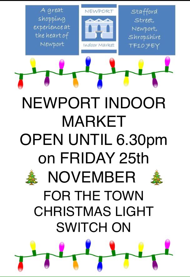 Please re-tweet to your friends &amp; family, that your local market is opening late this Friday #SeeYouThere #Newport #Shropshire