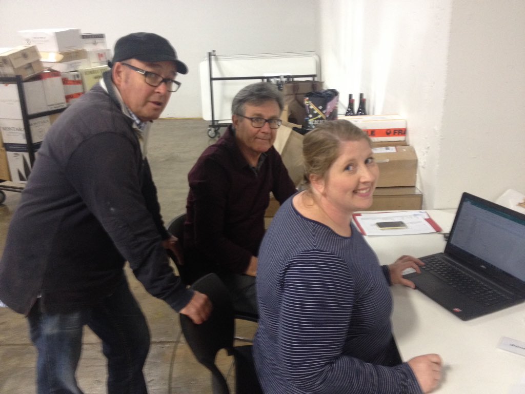 Matt Di Sciascio, Sarah Barnbrook and Robert Paul cross check the major winners to be announced tomorrow. Great expectation. #vicwinesshow