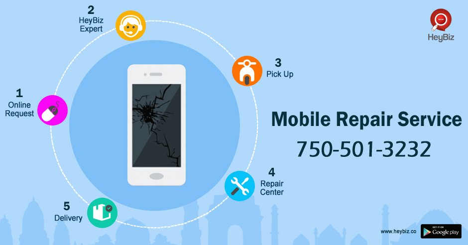 HeyBiz's tweet photo. @HeyBiz - Easiest way to book #Smartphone Repair Service in Delhi-NCR. Book FREE pickup https://t.co/fj4D4Oa9cw or Call 750-501-3232 https://t.co/wgnXt5s7Vr