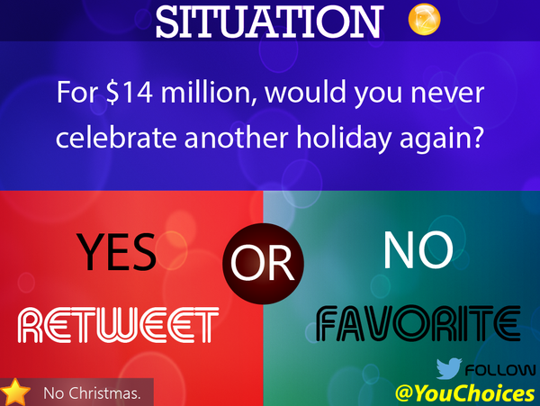 YouChoices's tweet photo. No more holidays? https://t.co/ni2gchFzcO