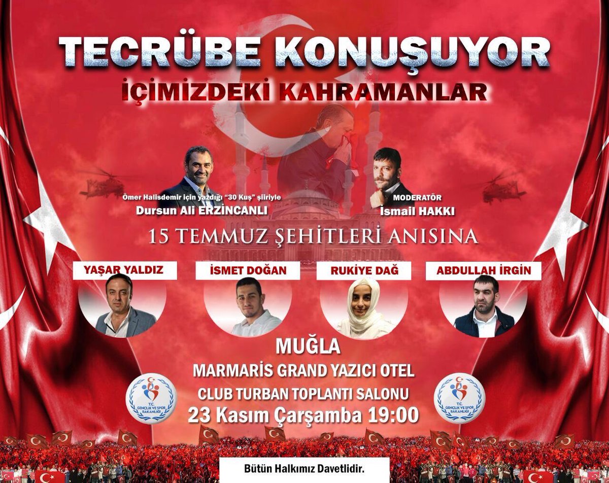 SporHizmetleri's tweet image. #15Temmuz hain darbe gecesi direniş ateşinin yakıldığı Marmaris #GrandYazıcıOtel de #DemokrasiKahramanları o gece yaşadıklarını anlatacaklar