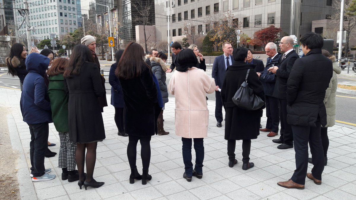 Evacuation drill today at <a href="/euinkorea/">EUinKorea</a> - 16 floors in under 4 minutes :) #staysafe