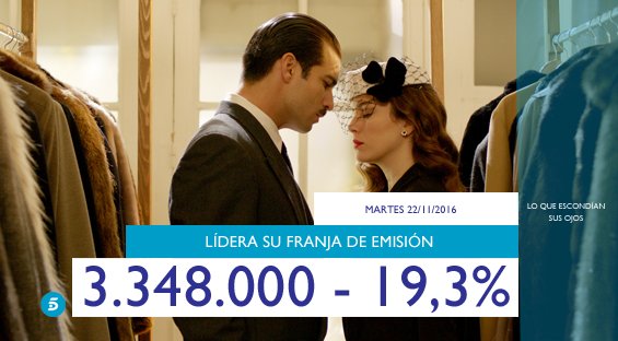 .<a href="/blancasuarezweb/">Blanca Suárez</a> y @RubenCortadaS conquistan a la audiencia con el estreno de #LoQueEscondíanSusOjos telecinco.es/tvmovies/que-e…