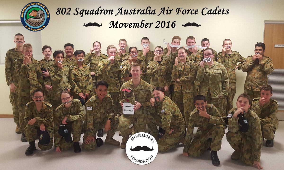 802SQN's tweet photo. Cadets joined in with our LAC and his bad mo by putting on their best mo to support the cause. 
https://t.co/F3NULV9okg
#movember2016 #Mo https://t.co/jh4nAgWRqO