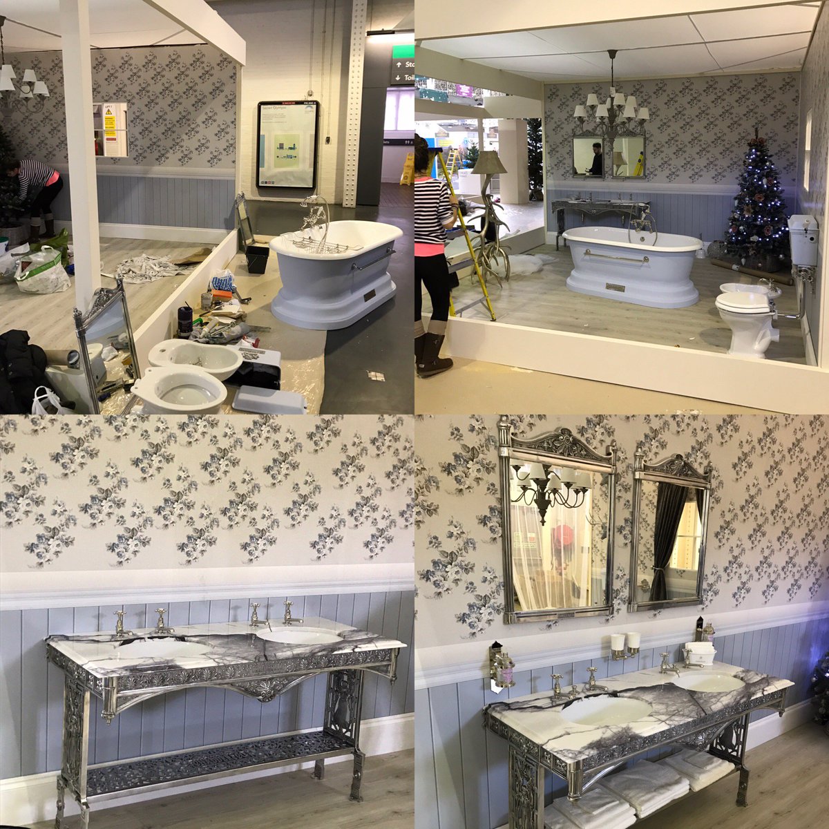 ChadderandCo's tweet photo. The set up for This years @ideal_home_show Christmas was fun! Pop down @monaco_interior stand L281to view our #products #bathroom #bath #lux https://t.co/KTnJKq9mBw