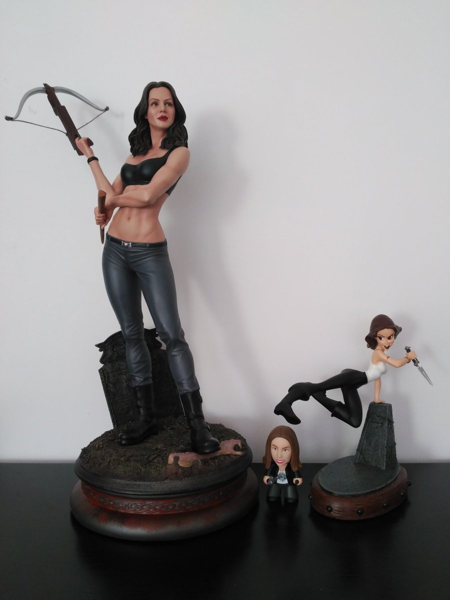 funkyraidge's tweet photo. @elizadushku my statues' collection of the lovely and marvelous #faith  #Lehane. #btvs #Buffy #sideshow #electricTiki #titansvinylfigures https://t.co/hWMdkSMYjb