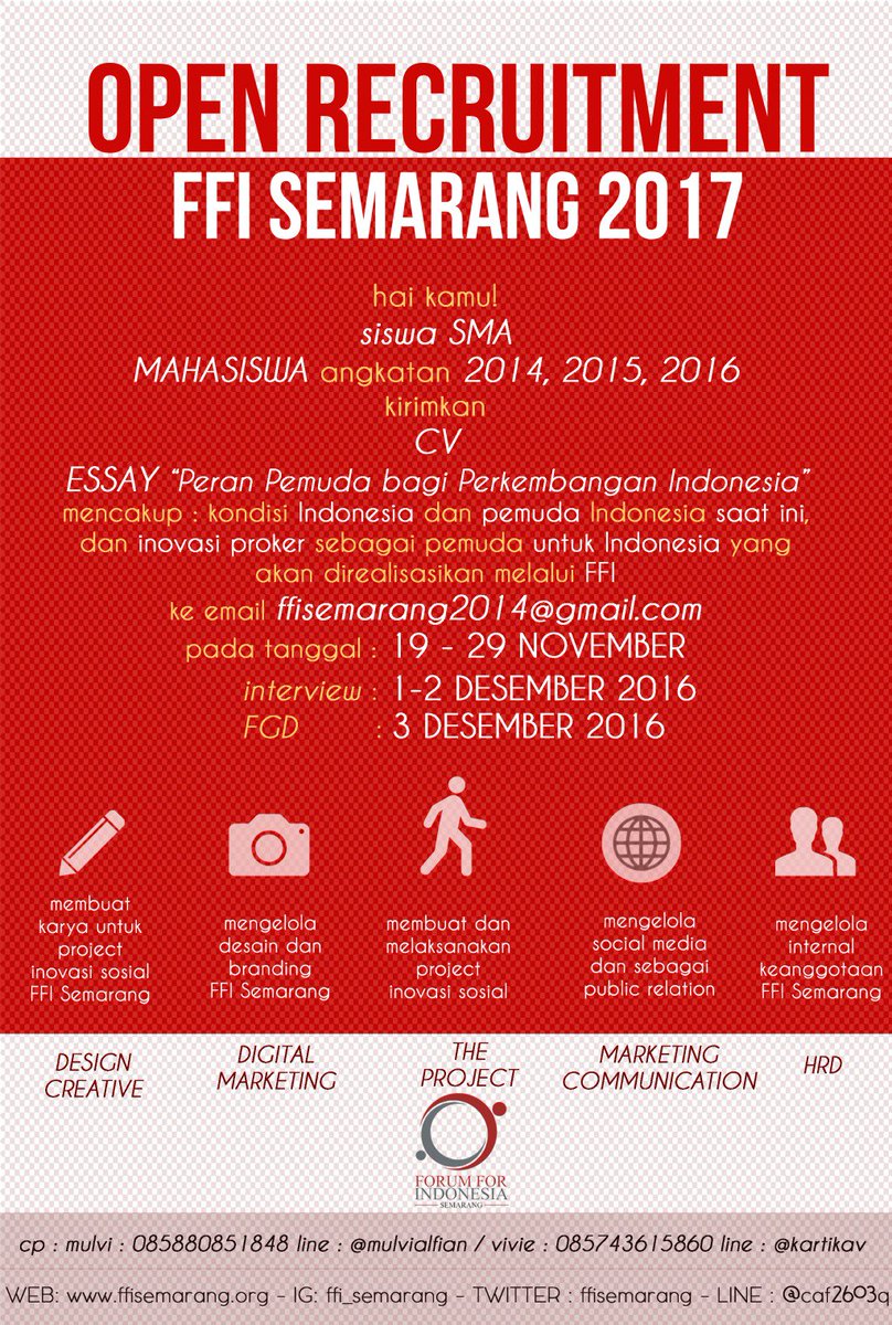 FFISemarang's tweet photo. OPEN RECRUITMENT FFI SEMARANG 2017 https://t.co/eRqD3iaa1s https://t.co/BL1cqw6X1y