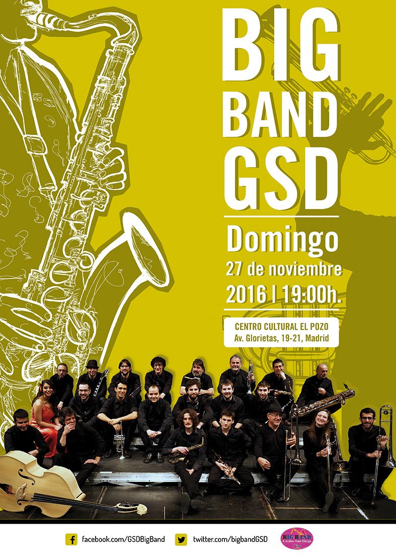 JMDpvallecas's tweet photo. #Concierto de #jazz en familia @bigbandgsd 
Domingo 27 de noviembre - 19h #CCElPozo
Entrada gratuita. Aforo limitado https://t.co/oAbqibIKe8