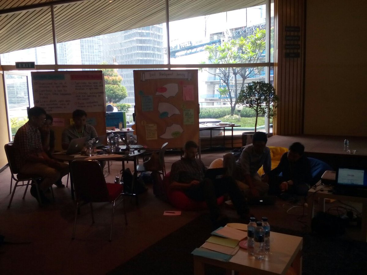 ODLabJkt's tweet image. Day 2 of #InnoWeek - participants building #data4innovation tools! Public event takes place tomorrow, so sign up now