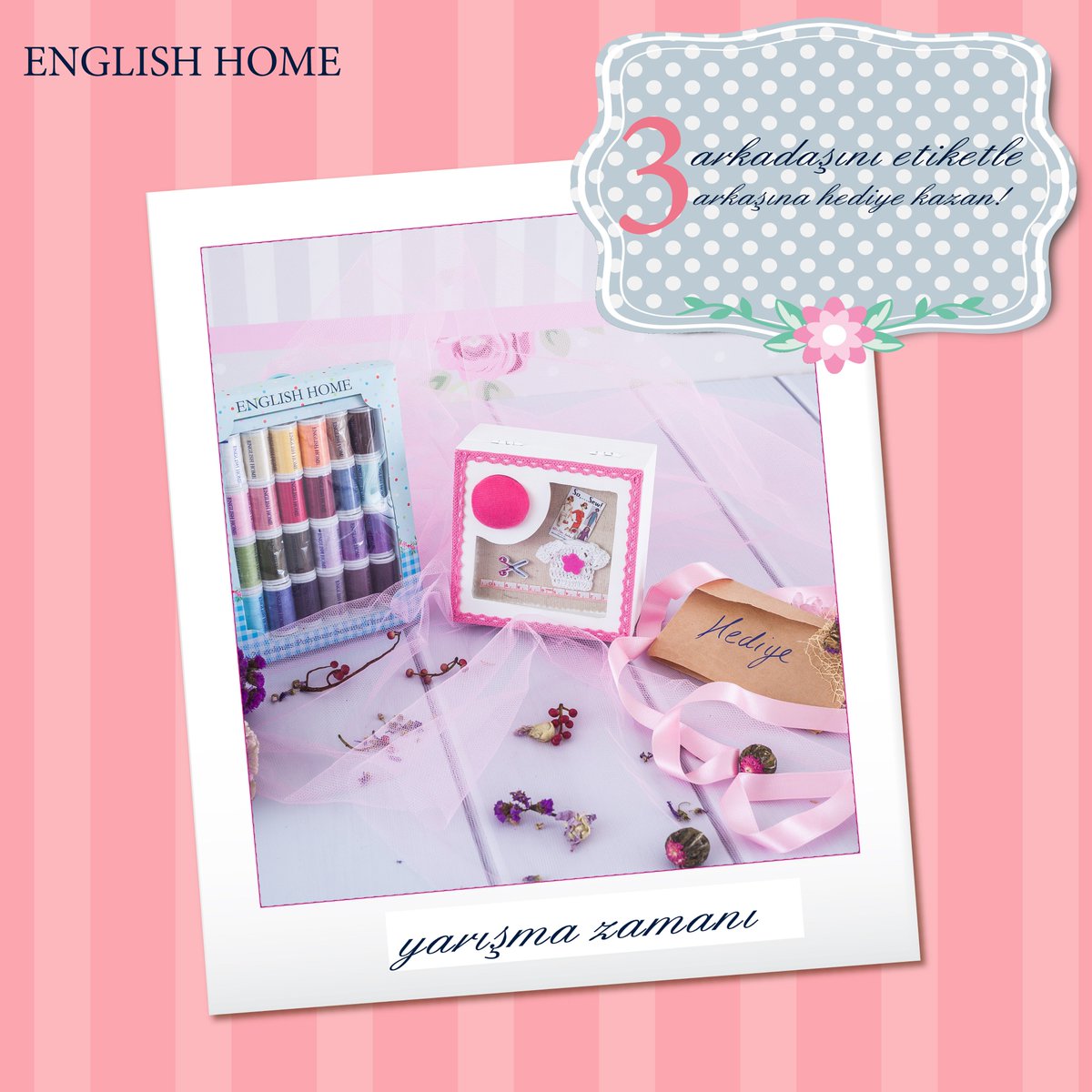 englishhometr's tweet photo. 3 arkadaşınızı #myenglishhome ile etiketleyerek bu tweeti RT yapın, kendinize ve arkadaşlarınıza dikiş setini kazandırma şansını yakalayın. https://t.co/2OqPRP4yPu