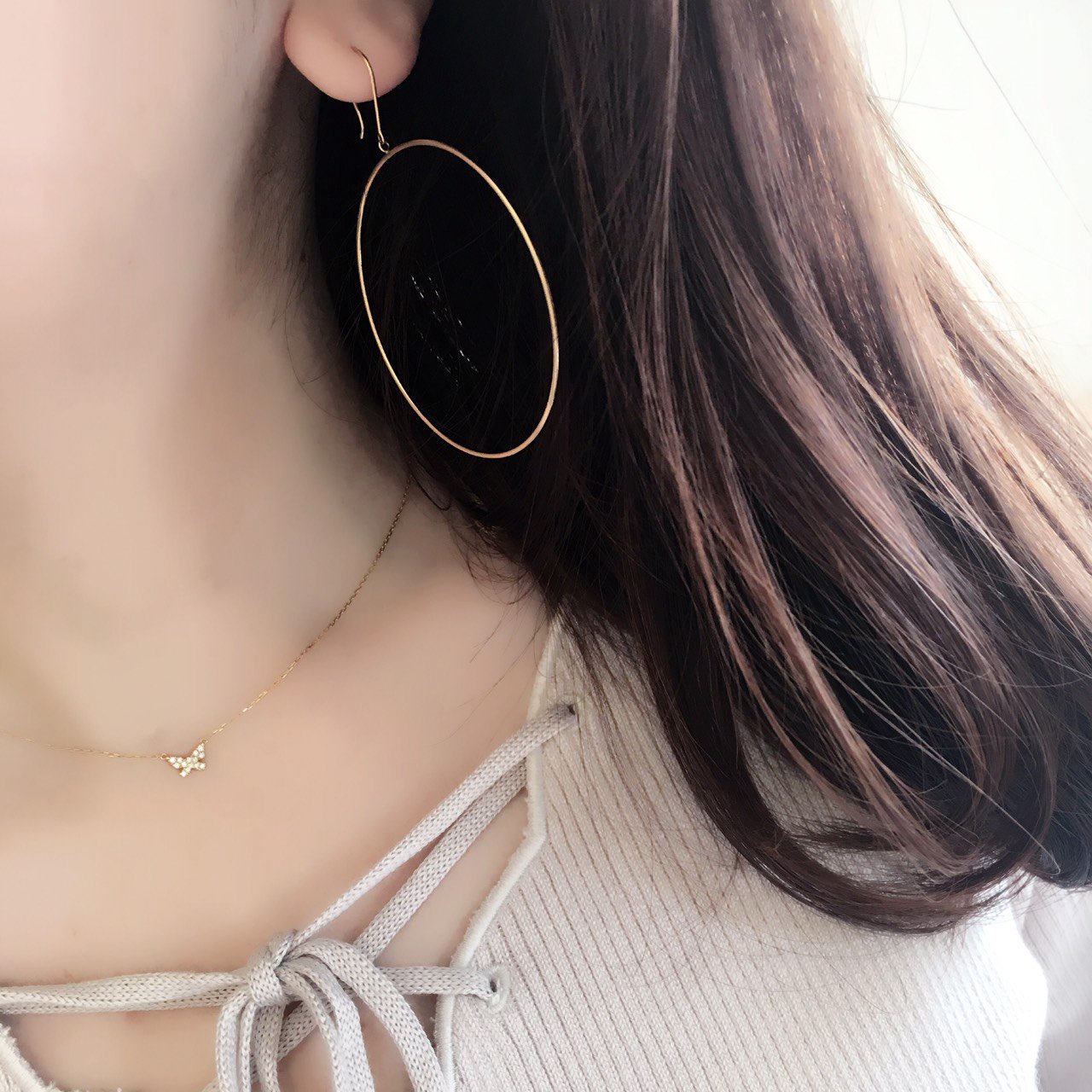 AHKAH バタフライパヴェ ピアス AHKAH バタフライパヴェ チェーン