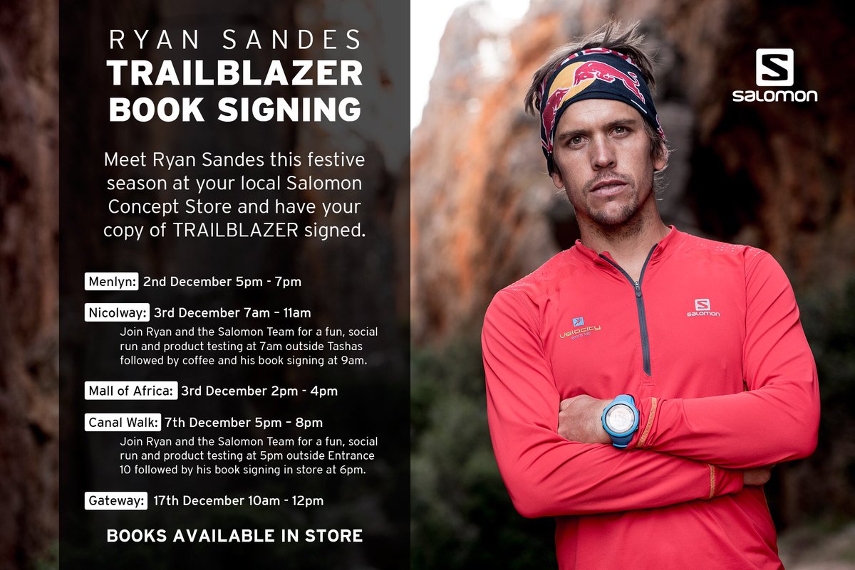 I will be doing some group runs &amp; book signings from the <a href="/Salomon_SA/">Salomon South Africa</a> Concept Stores. JHB next weekend 🤘🏽 All details below 👇🏽