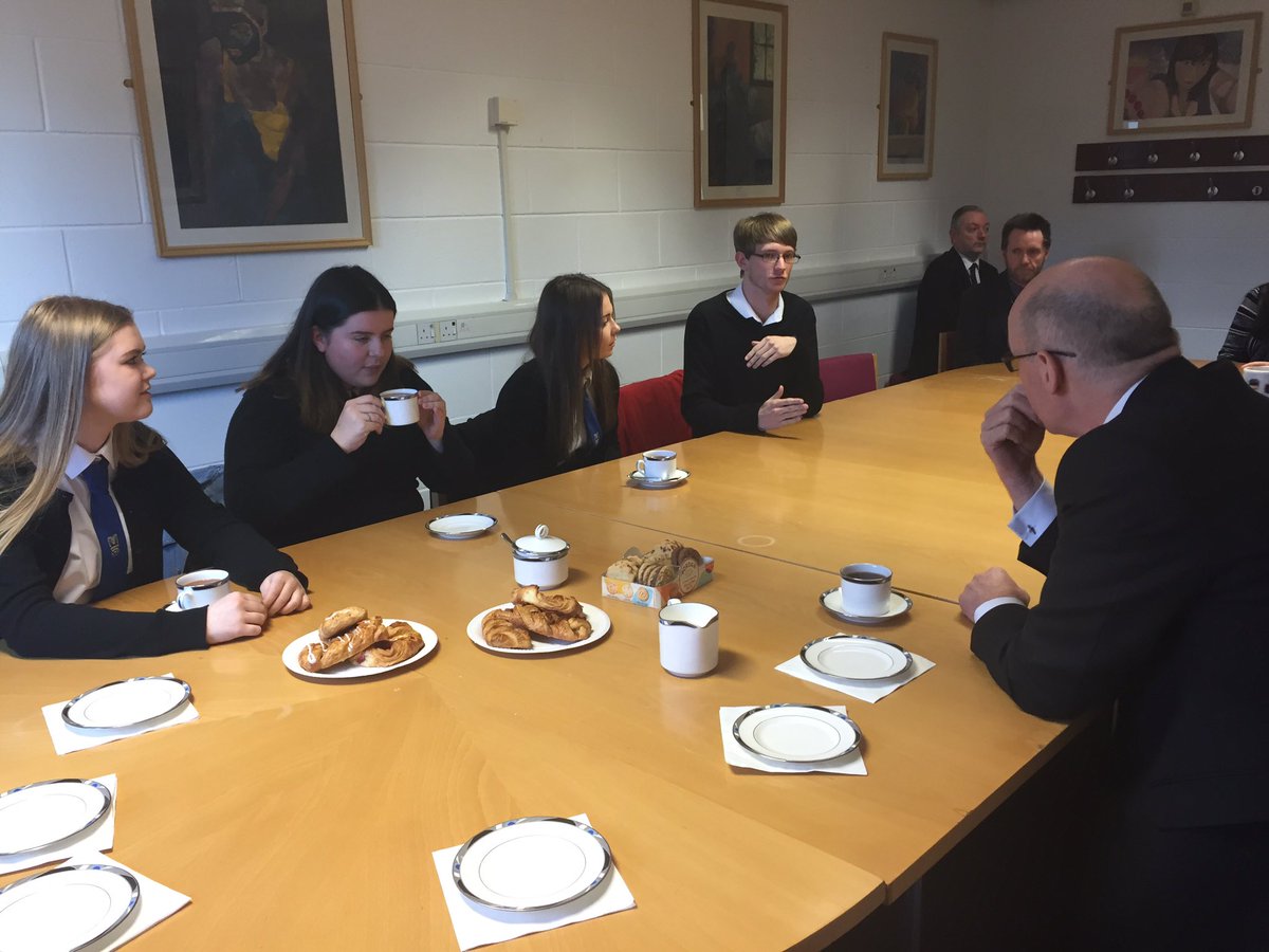 leithacademy's tweet photo. John Swinney talking live with Leith Academy's four pupils and Mrs Steele about #inspireUS2016 pupils @the_ttrust https://t.co/PNI0VPR4sS
