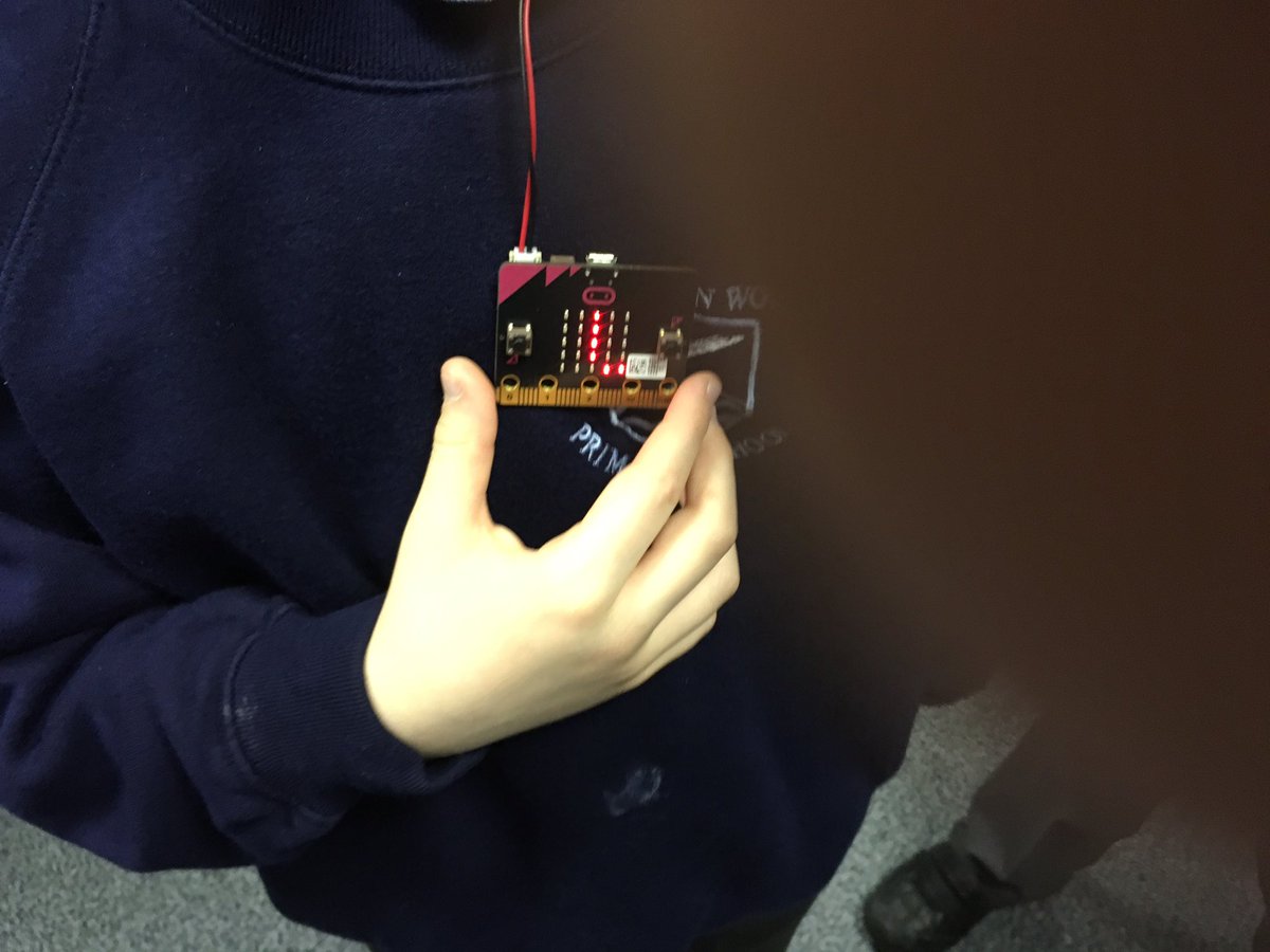 MGLWorld_Steve's tweet photo. Y4 Stockton Wood primary. Using #bbcmicrobit to create wearable adverts for their chocolate bars. #crosscurricularict https://t.co/XV89UFBcx3