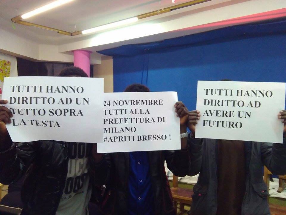 #Bresso: la protesta dei #migranti e dei solidali arriva in Prefettura bit.ly/2fER67T #apritibresso #Milano corteo e presidio #24N