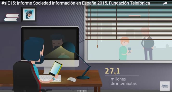 TelefonicaED's tweet photo. Internet está en el día a día de 27,1 millones de españoles #SIE2015 https://t.co/XFFgS31xWq