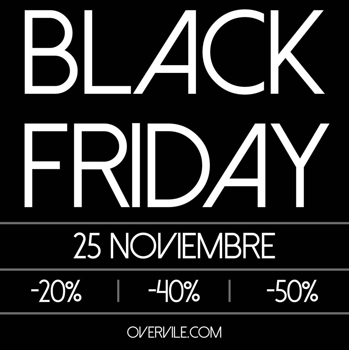 Overvile_'s tweet photo. #BLACKFRIDAY en https://t.co/msjTe6h3JE | Viernes 25 de noviembre | Descuentos en todos los productos #OVERVILE. ¡No os lo perdáis! https://t.co/EEa3IIGnAM
