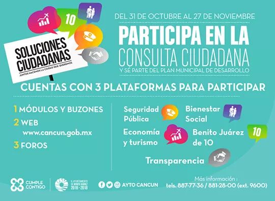 Tu opinión es importante,se parte del Plan Municipal de Desarrollo. ¡Busca el módulo instalado en la <a href="/UPQROO/">UPQROO</a> y participa!