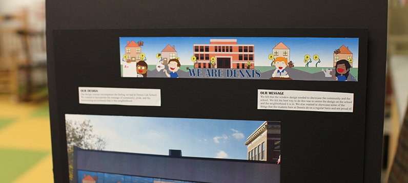 millikinminute's tweet photo. #Millikin visual media students create window artwork for Dennis Lab School Library https://t.co/lToohzoUJg https://t.co/5oGilxPmDA