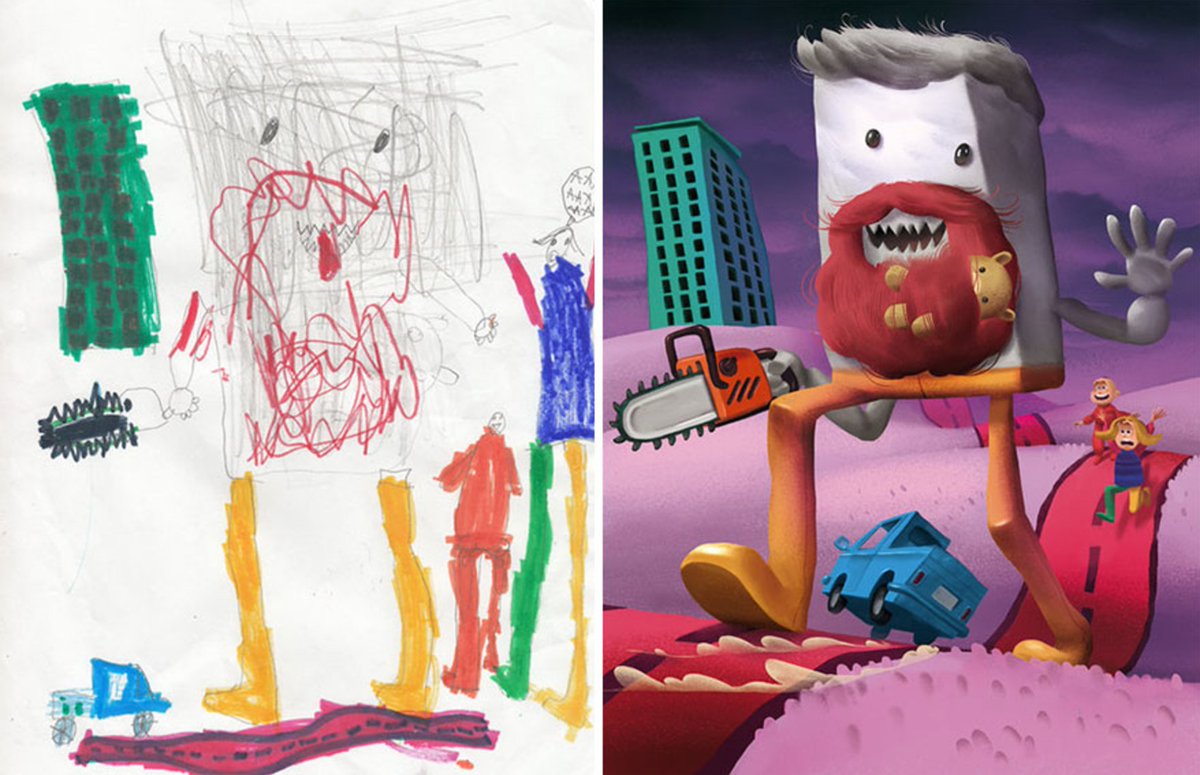 The monster project is back! Amazing illustrations inspired by kids artwork. #monsterproject #doodles #art 

boredpanda.com/go-monster-pro…