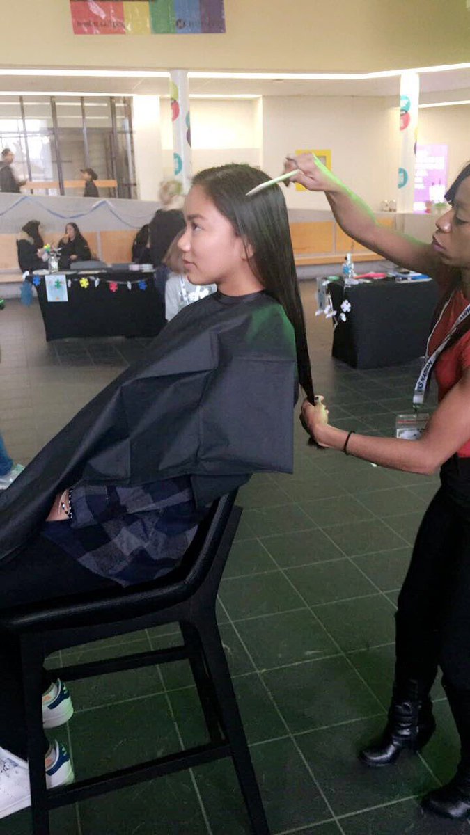 humber_classic's tweet photo. Ashley did it she cut her hair in support of our event #autismawareness thank you so much you look amazing ! @HumberHRT @profbranscombe https://t.co/8vns90oU6k