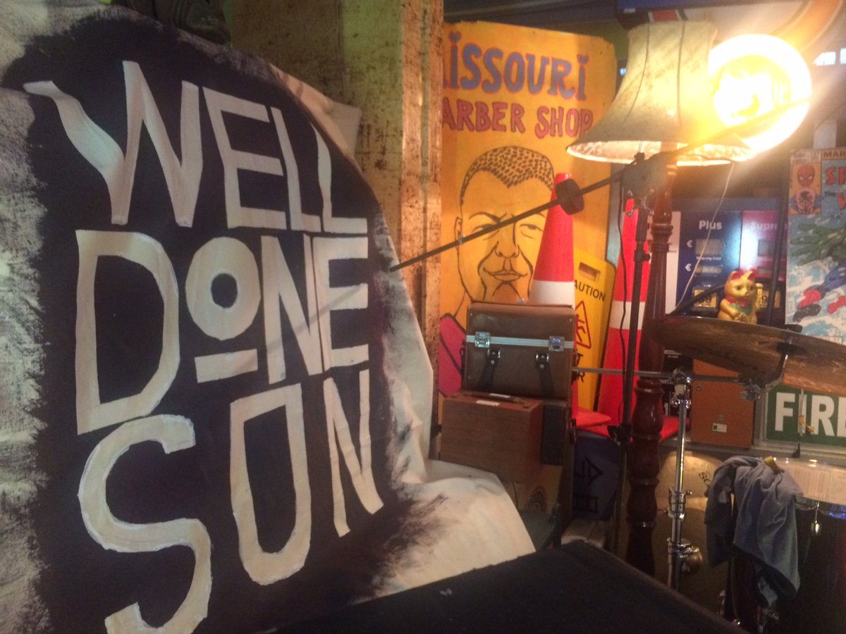 We have <a href="/WellDoneSun/">WellDoneSun</a> jamming with us right now. Loving these guys #music #band at the #BombSession