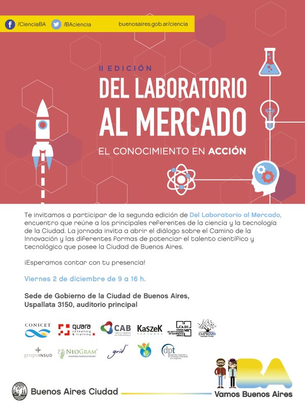 QuaraGroup's tweet image. "Del laboratorio al mercado" el 2 de diciembre en la Sede del Gobierno de la Ciudad. Los esperamos!
