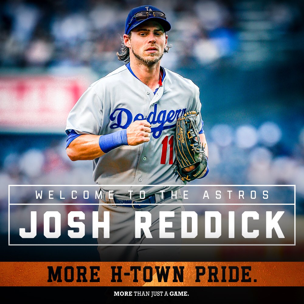 astros's tweet image. The #Astros have agreed to terms on a four-year contract with free agent outfielder Josh Reddick. Welcome to Houston, Josh!