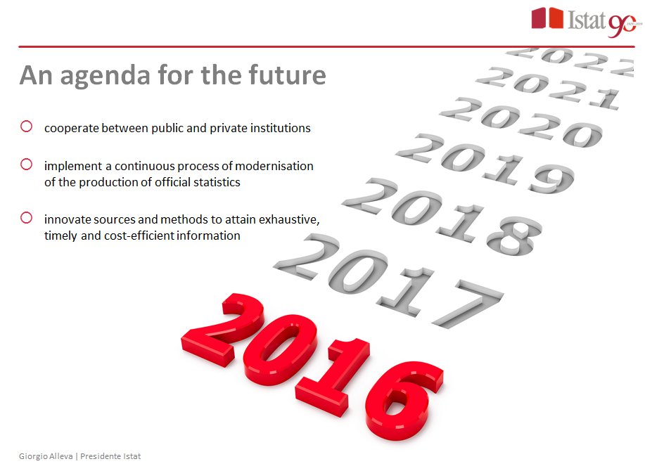 #Istat  President Alleva: 2 slides of his keynote speech. 14th           #GFTS2016Venice istat.it/it/archivio/19…