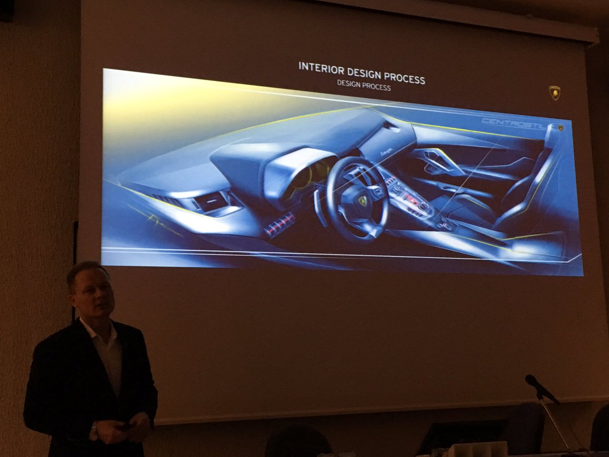 autox's tweet photo. Mitja says the interior design process of a @Lamborghini remains integral to its spirit and their aircraft inspirations #mastersofcardesign https://t.co/kIdZZVzrfv