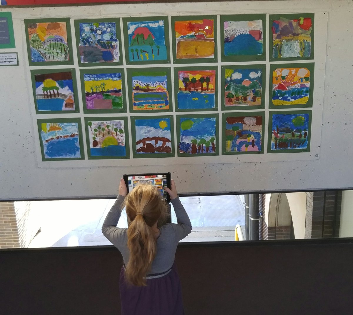 ms_hansel's tweet photo. 3rd grade learning center students look for &amp; take pictures of arrays around our school to put on our giant visual times table. https://t.co/aeO77lmCJn