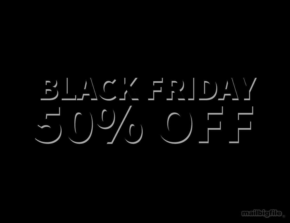mailbigfile's tweet image. #BlackFriday signup with discount code BLACKFRIDAY2016 50% Off Full Business and Pro account #MailBigFile