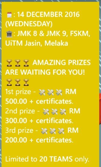 RazorMagnetic's tweet image. Join now.... Show your skill and talent... Prize up to RM500 cash + Certificate...
#programmingCompetition
@mppkjm