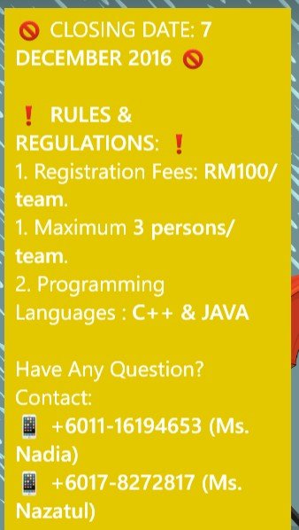 RazorMagnetic's tweet image. Join now.... Show your skill and talent... Prize up to RM500 cash + Certificate...
#programmingCompetition
@mppkjm