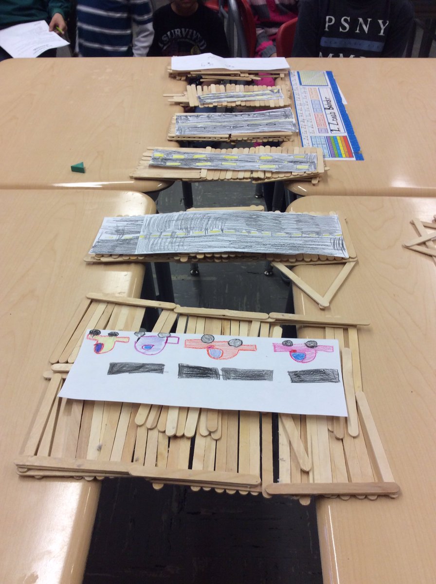 MissNapolitano's tweet photo. Testing our #bridge construction all together. #howstrongisit #classvsclass #STEMed #nofailurejustopportunity @Lafayette_25 @RitaMerker https://t.co/4Y9SdGdcBm